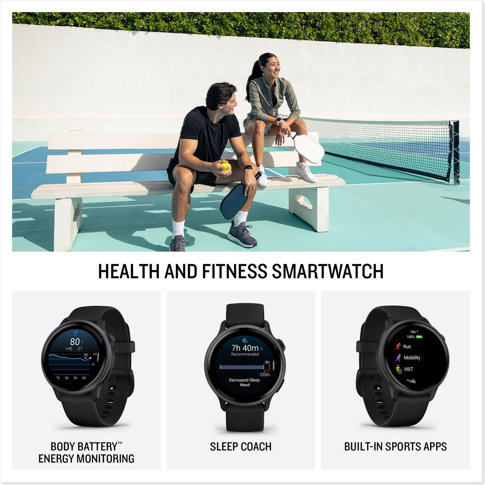 Garmin Vivoactive 6 Fitness GPS Smartwatch-Slate with Black Silicone Band