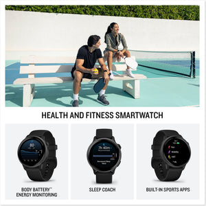 Garmin Vivoactive 6 Fitness GPS Smartwatch-Slate with Black Silicone Band