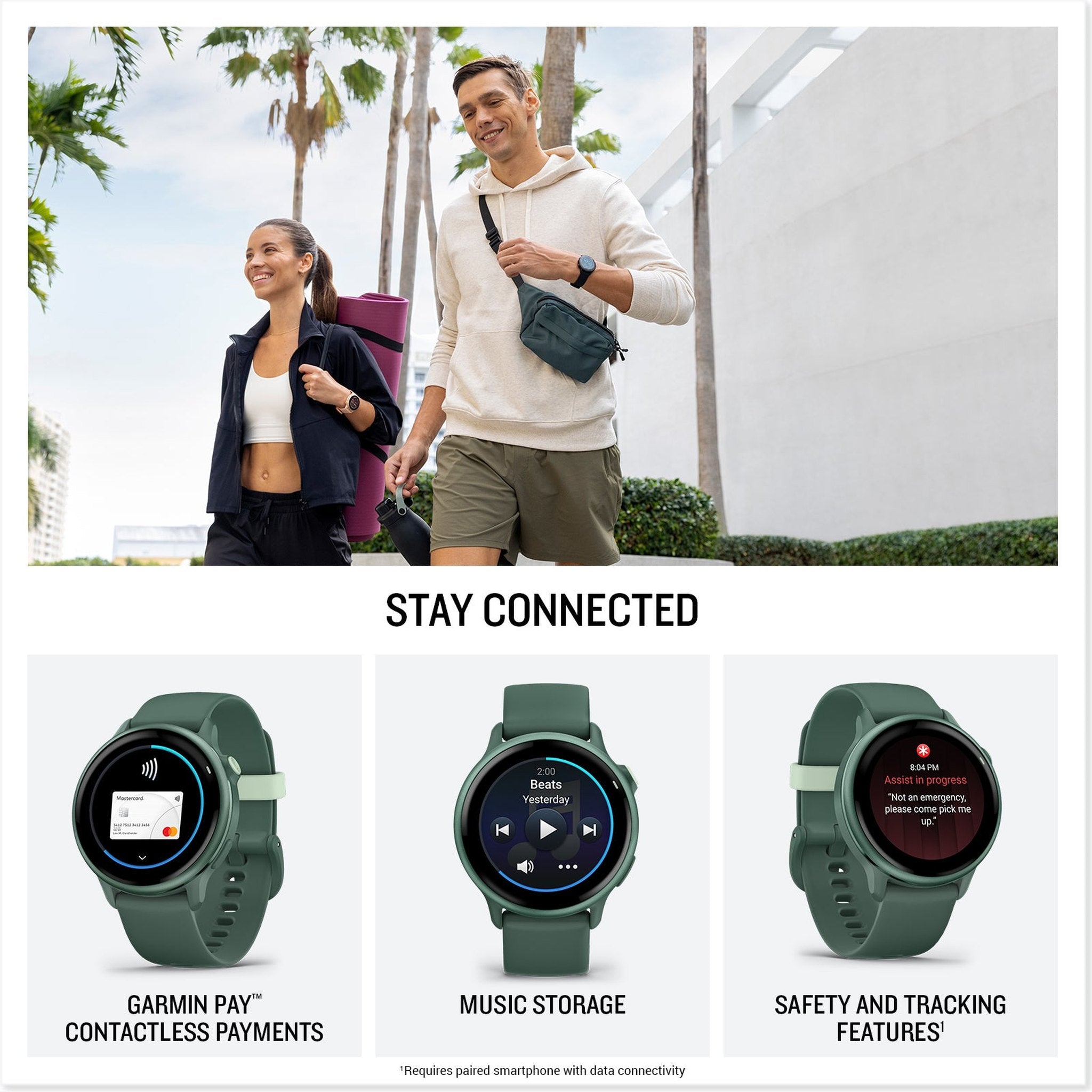 Garmin Vivoactive 6 Fitness GPS Smartwatch Metallic Jasper Green with Green Band