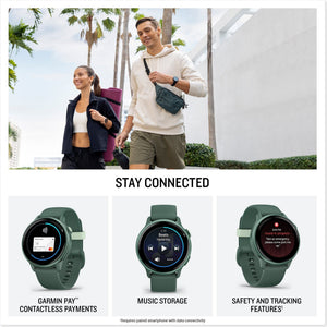 Garmin Vivoactive 6 Fitness GPS Smartwatch Metallic Jasper Green with Green Band