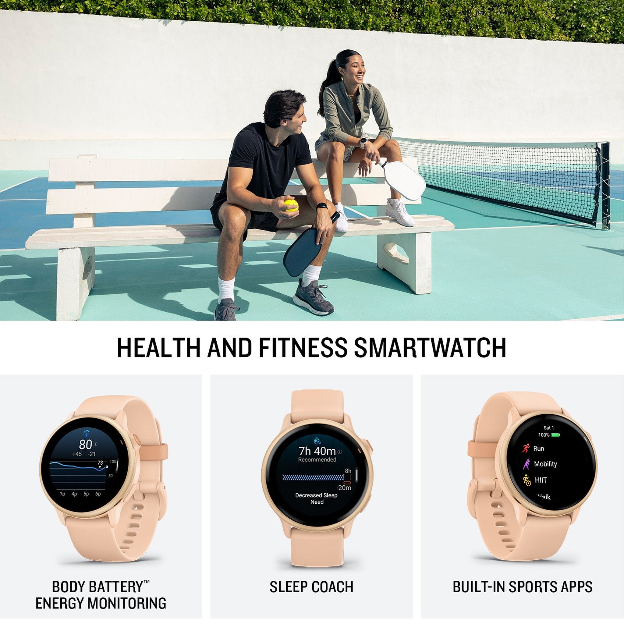 Garmin Vivoactive 6 Fitness GPS Smartwatch Metallic Pink Dawn with Pink Band