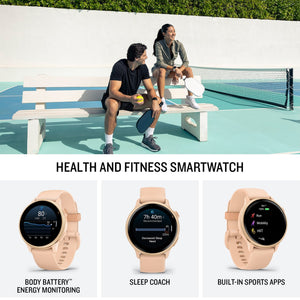 Garmin Vivoactive 6 Fitness GPS Smartwatch Metallic Pink Dawn with Pink Band