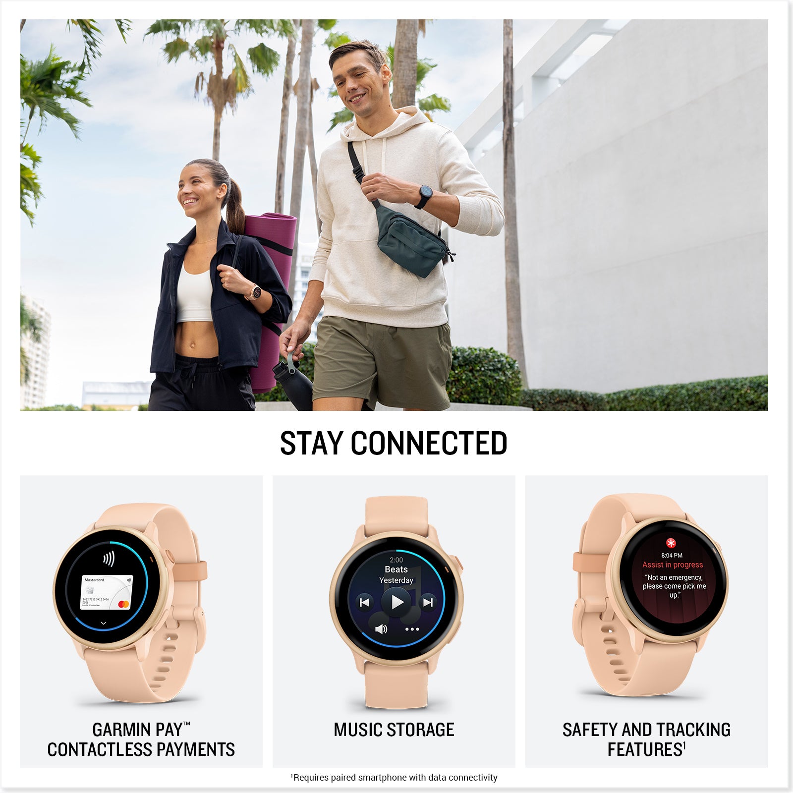 Garmin Vivoactive 6 Fitness GPS Smartwatch Metallic Pink Dawn with Pink Band