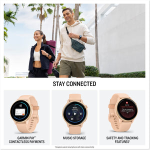 Garmin Vivoactive 6 Smartwatch Metallic Pink Dawn with Pink Band