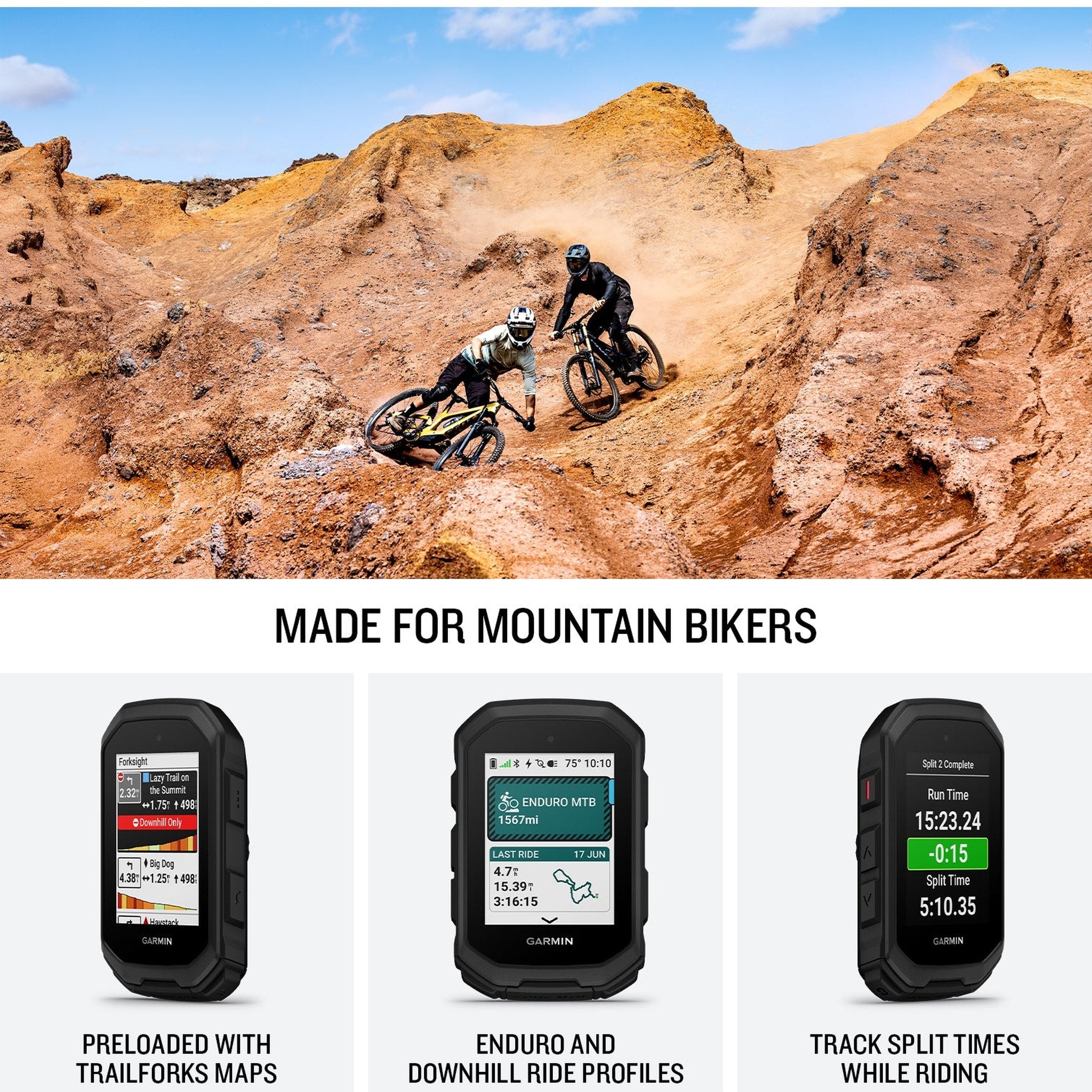 Garmin Edge MTB, Rugged GPS Bike Computer Bundle