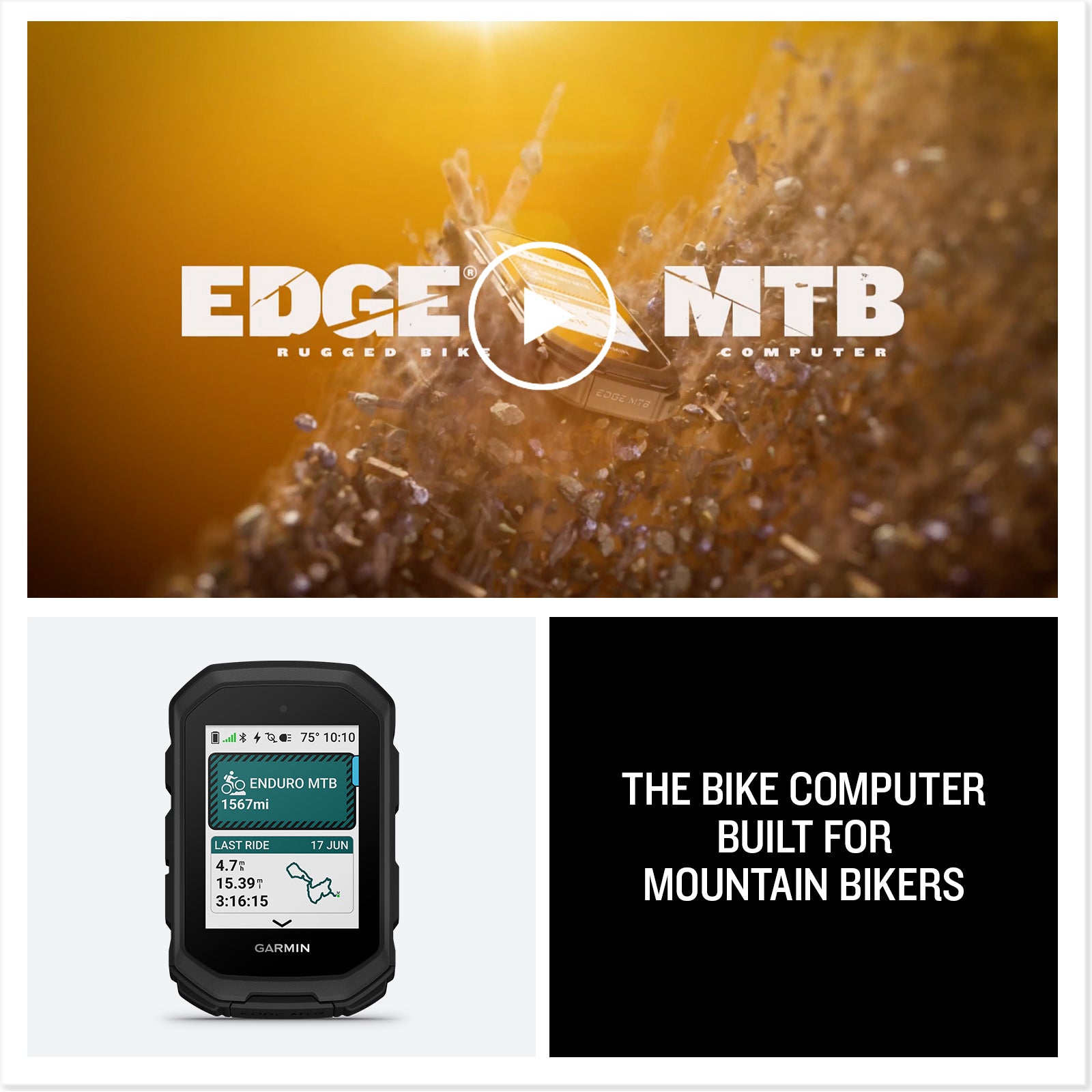 Garmin Edge MTB, Rugged GPS Bike Computer Bundle