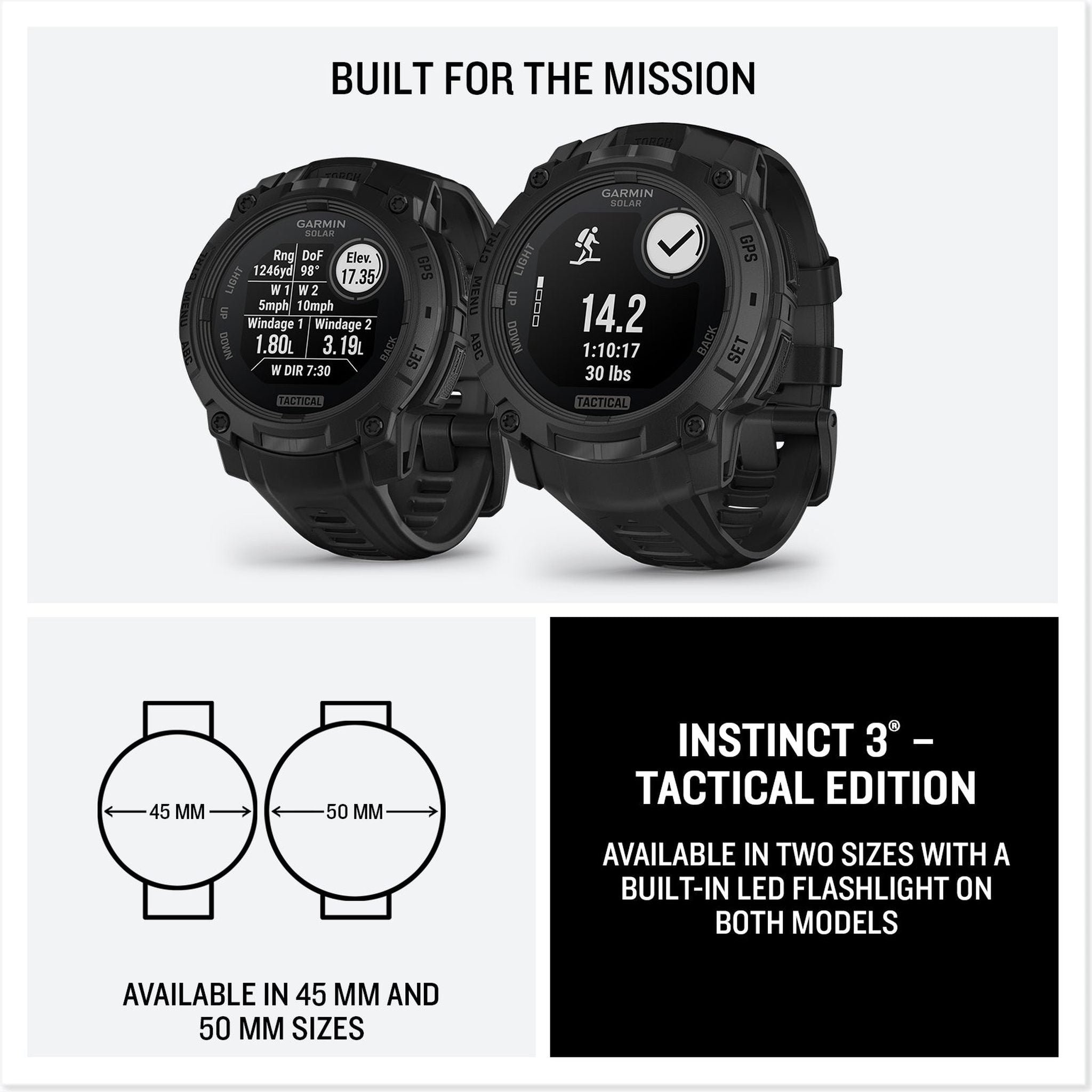 Garmin Instinct 3, 45mm, Solar, Tactical Edition, Bundle