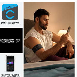 Garmin Index Sleep Monitor, S/M, USB Wall Charger Adapter White Cube, Microfiber Cleaning Cloth, Bundle