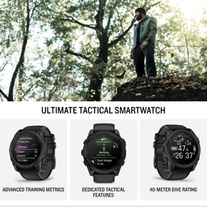 Garmin tactix 8 51mm, AMOLED Display, Premium Tactical GPS Smartwatch, Includes Applied Ballistics Ultralight Solver