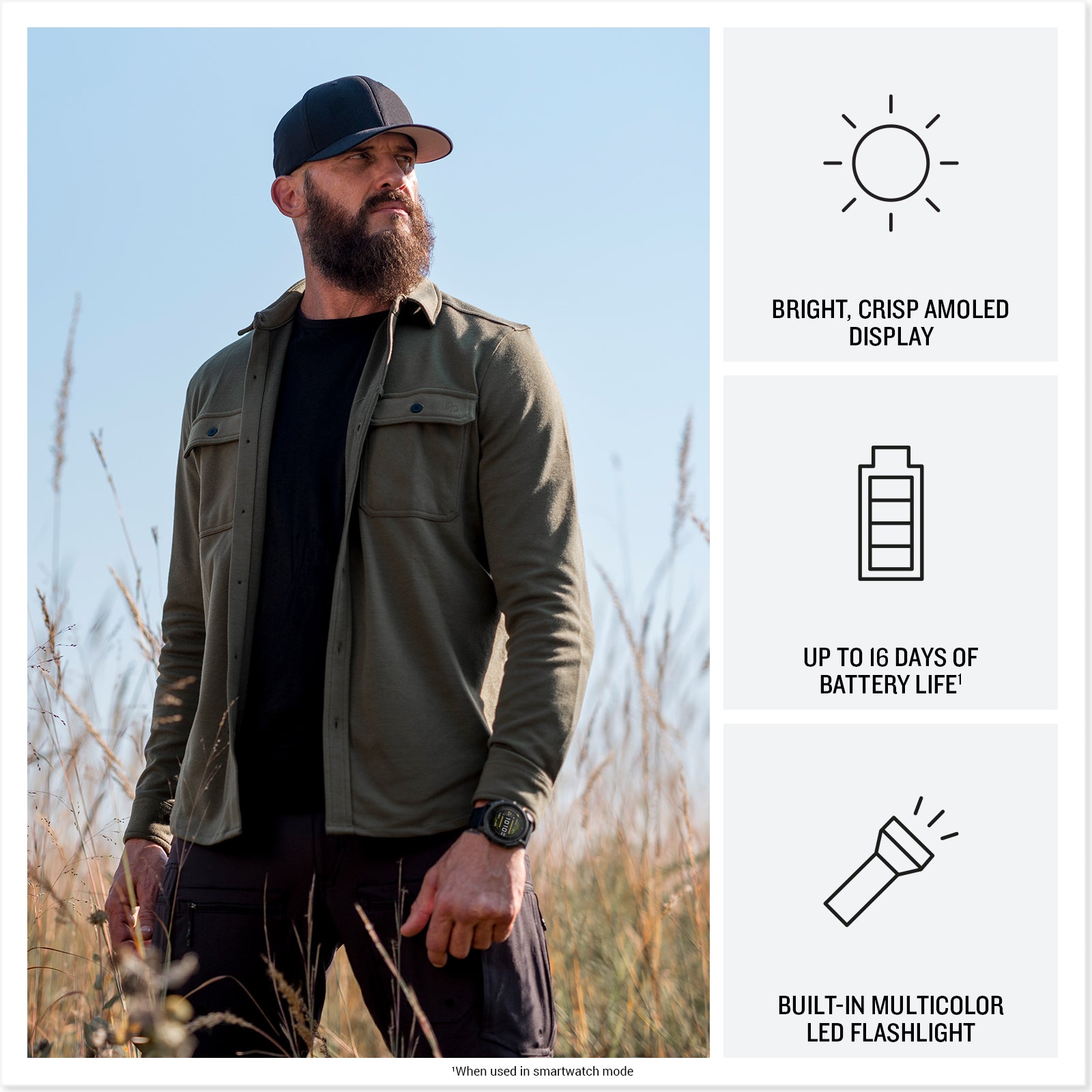 Garmin tactix® 8 47mm, AMOLED Display, Premium Tactical GPS Smartwatch, Includes Applied Ballistics Ultralight Solver