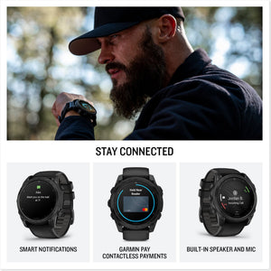 Garmin tactix 8 51mm, AMOLED Display, Premium Tactical GPS Smartwatch, Includes Applied Ballistics Ultralight Solver