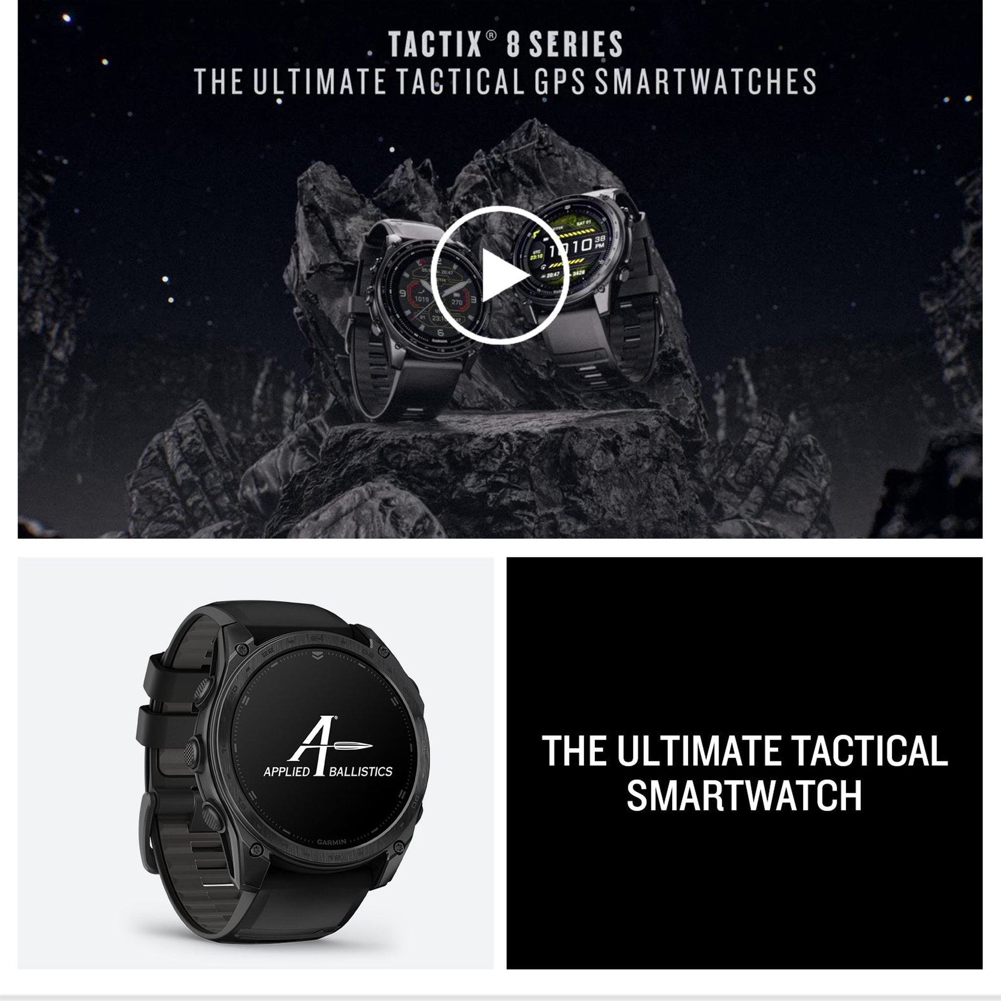 Garmin tactix® 8 47mm, AMOLED Display, Premium Tactical GPS Smartwatch, Includes Applied Ballistics Ultralight Solver
