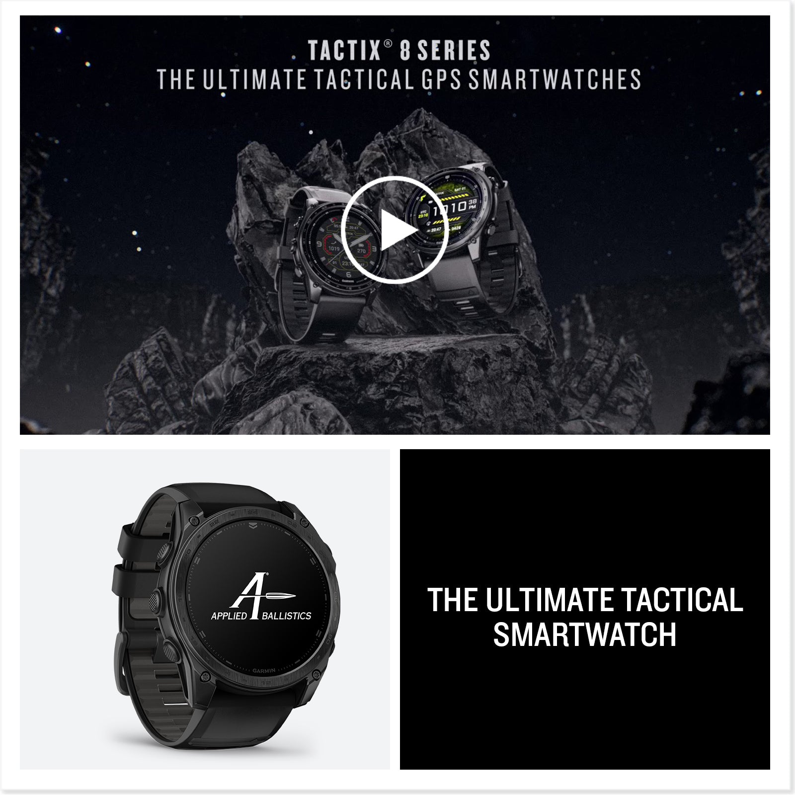 Garmin tactix® 8 47mm, AMOLED Display, Premium Tactical GPS Smartwatch, Includes Applied Ballistics Ultralight Solver