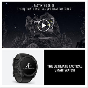 Garmin tactix® 8 47mm, AMOLED Display, Premium Tactical GPS Smartwatch, Includes Applied Ballistics Ultralight Solver