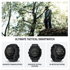 Garmin tactix 8 51mm, Solar Charged Display, Elite, Premium Tactical GPS Smartwatch, Includes Applied Ballistics Elite Solver, Titanium Bezel, Sapphire Lens, 40-Meter Dive Rating