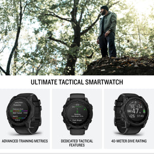 Garmin tactix 8 51mm, Solar Charged Display, Premium Tactical GPS Smartwatch, Includes Applied Ballistics Ultralight Solver