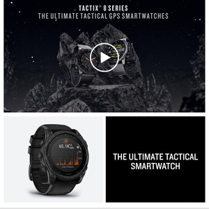 Garmin tactix 8 51mm, Solar Charged Display, Elite, Premium Tactical GPS Smartwatch, Includes Applied Ballistics Elite Solver, Titanium Bezel, Sapphire Lens, 40-Meter Dive Rating