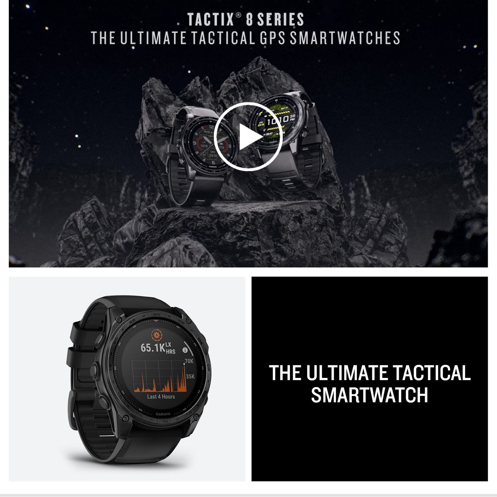Garmin tactix 8 51mm, Solar Charged Display, Premium Tactical GPS Smartwatch, Includes Applied Ballistics Ultralight Solver