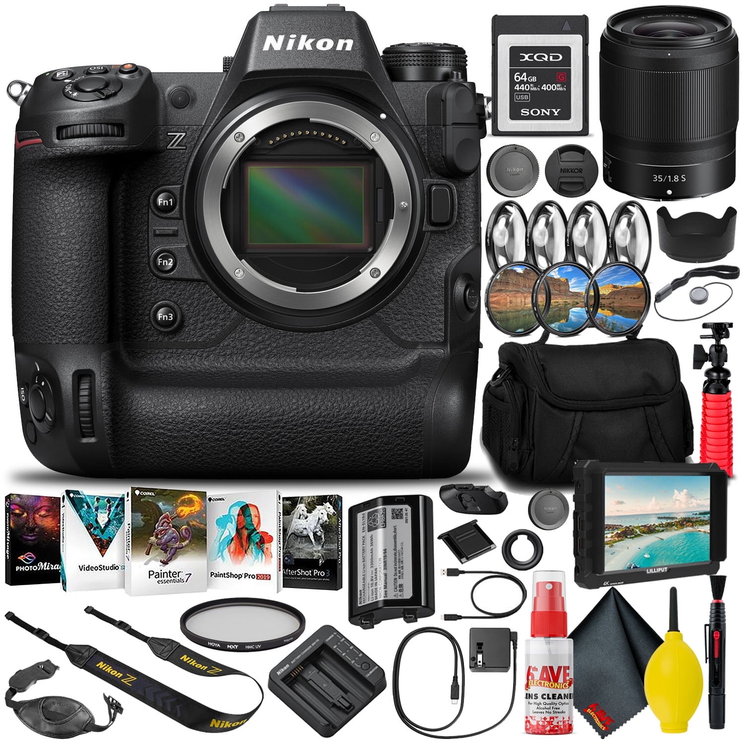 Nikon Z9 Mirrorless Camera (1669) with 35mm Lens + 64GB XQD Card (INTL)