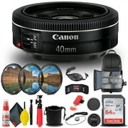 Canon EF 40mm f/2.8 STM Lens 6310B002 + Filter + BackPack + 64GB Card + More