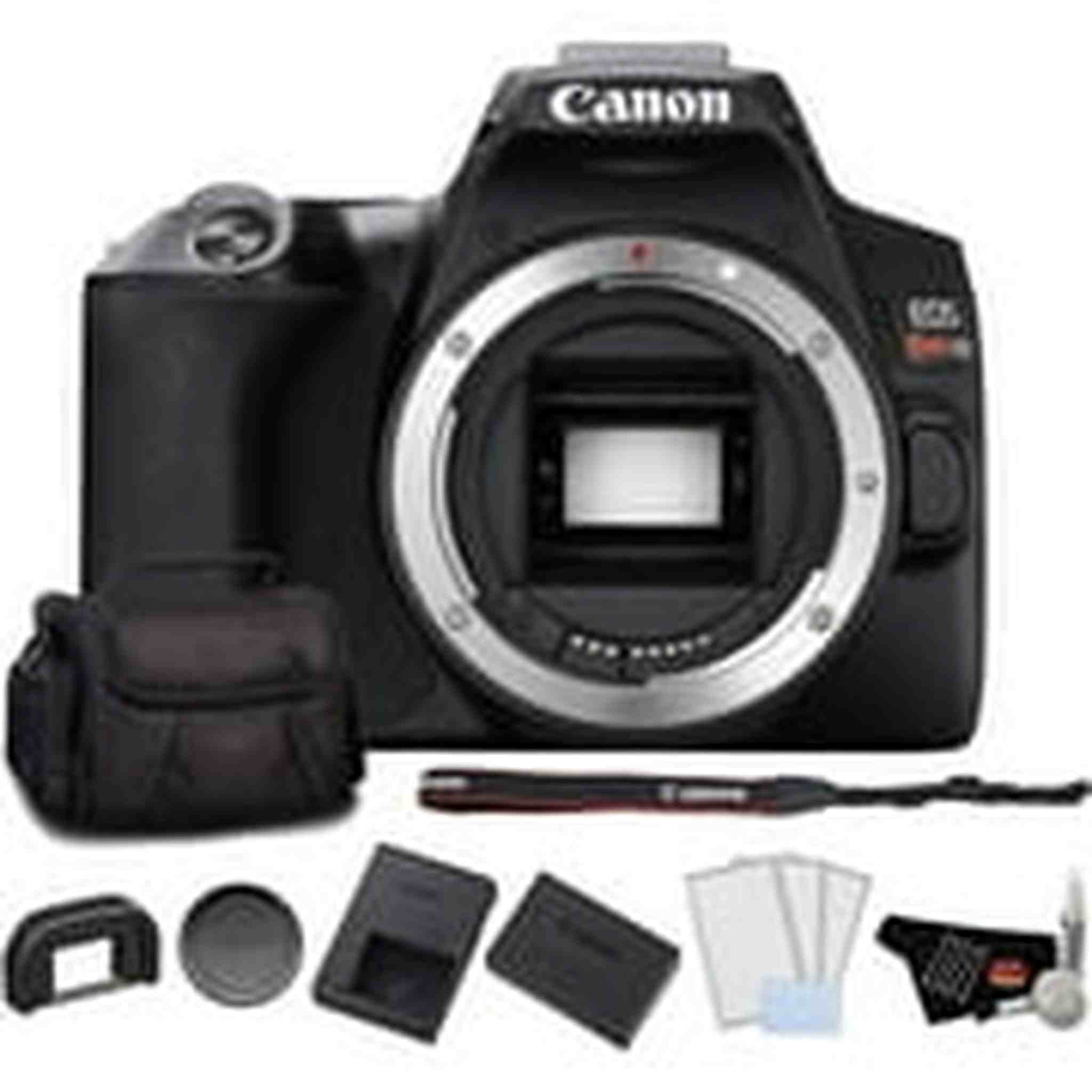 Canon EOS Rebel SL3 DSLR Camera Black, Body Only Bundle with LCD Screen Protectors + Carrying Case and More