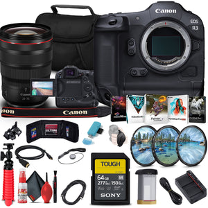 Canon EOS R3 Mirrorless Camera 4895C002 + Canon RF 24-70mm Lens + More Bundle