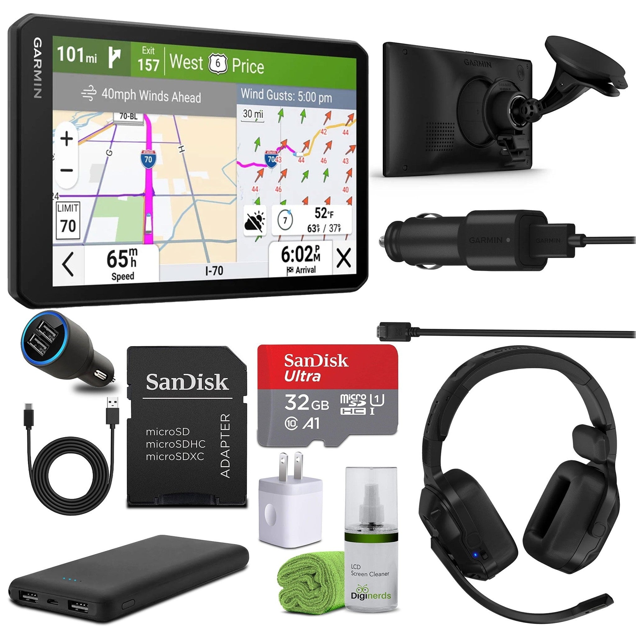 Garmin dezl OTR720, Large, Easy-to-Read 7” GPS Truck Navigator Bundle