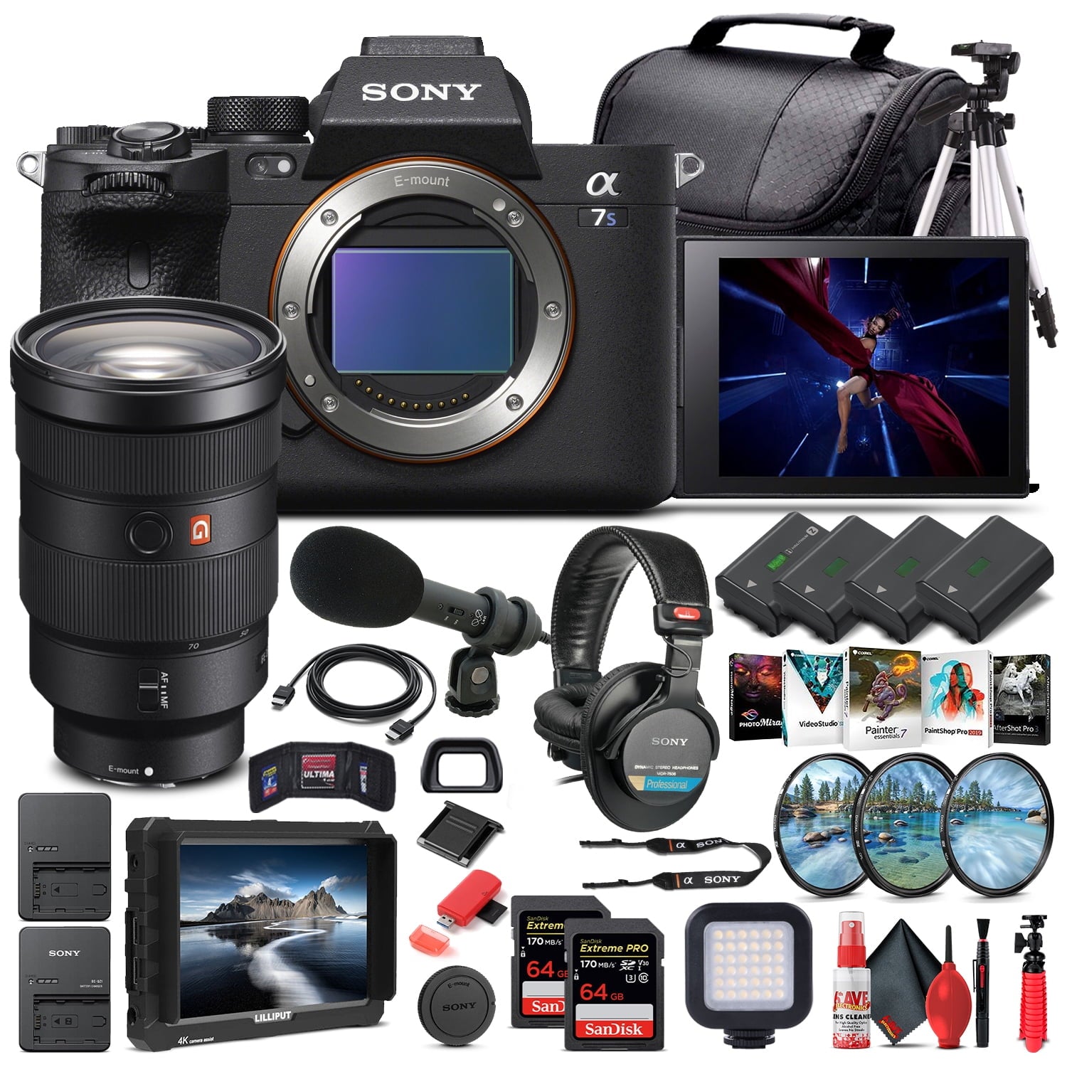 Sony Alpha a7S III Mirrorless Camera W/ Sony FE 24-70mm Lens - Pro Bundle