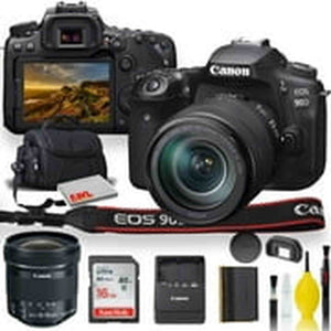 Canon EOS 90D DSLR Camera With 18-135mm Lens, Canon EF-S 10-18mm f/4.5-5.6 IS STM Lens, Soft Padded Case, Memory Card, and More Canon Intl.