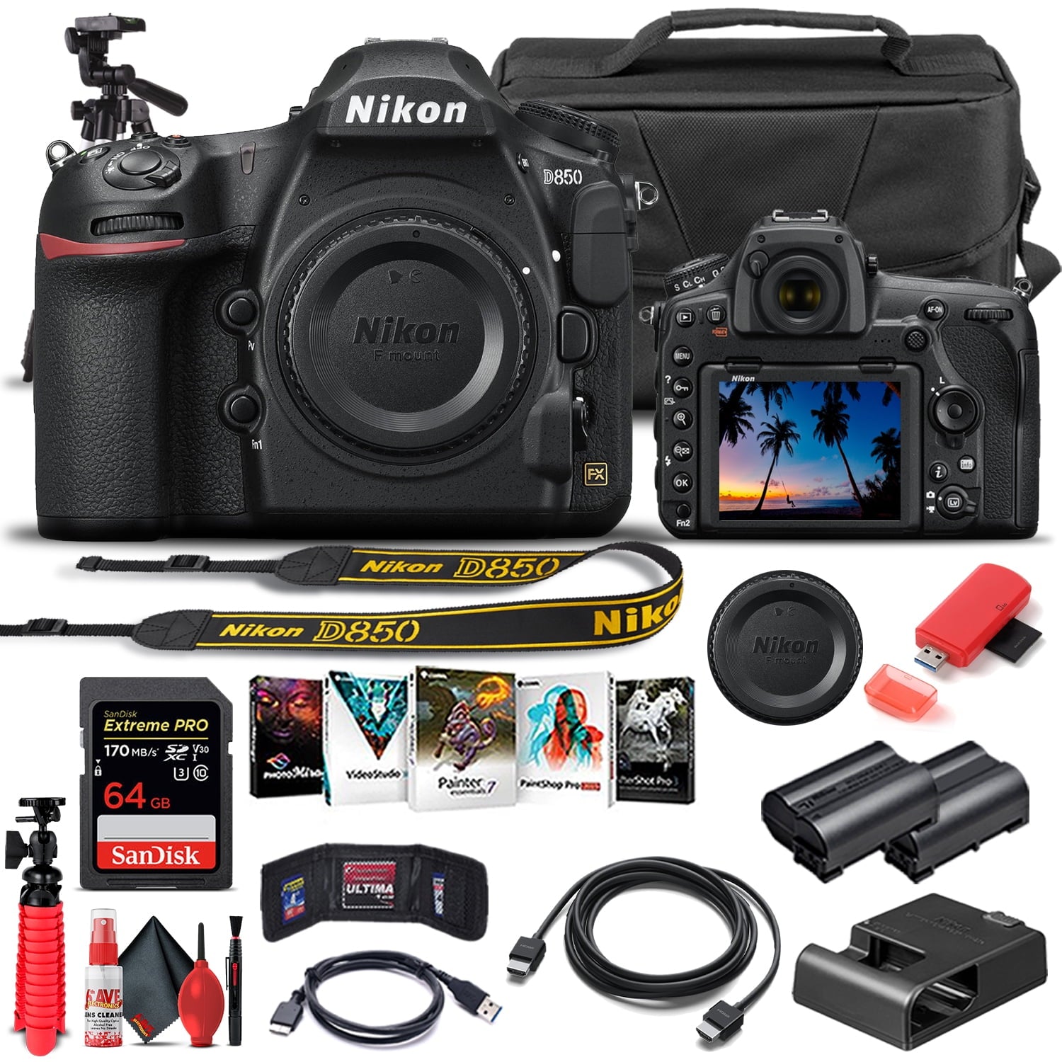 Nikon D850 DSLR Camera Body Only 1585 - Basic Bundle