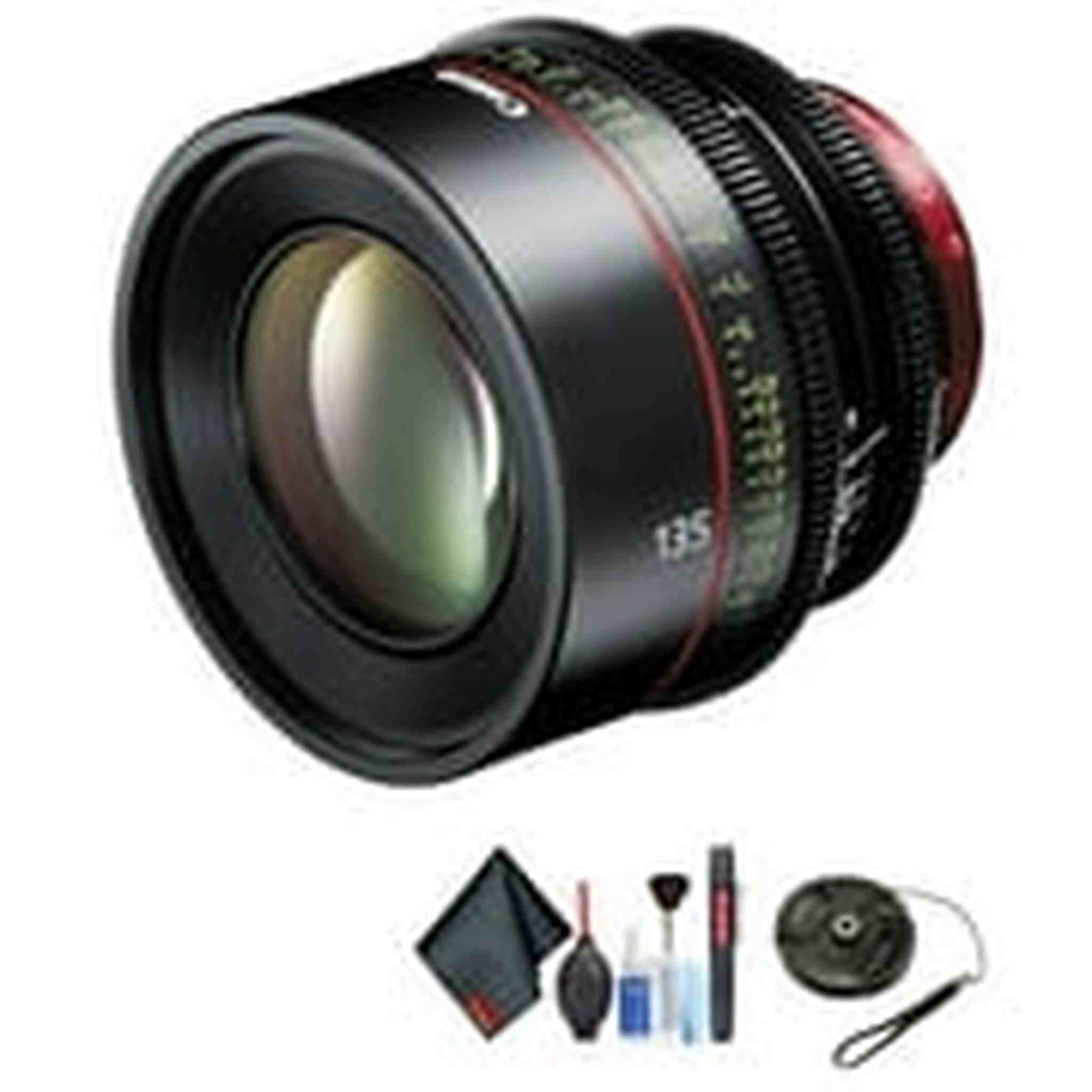 Canon CN-E 135mm T2.2 L F Cinema Prime Lens for Canon EF Mount + Accessories International Model with 2 Year Warranty