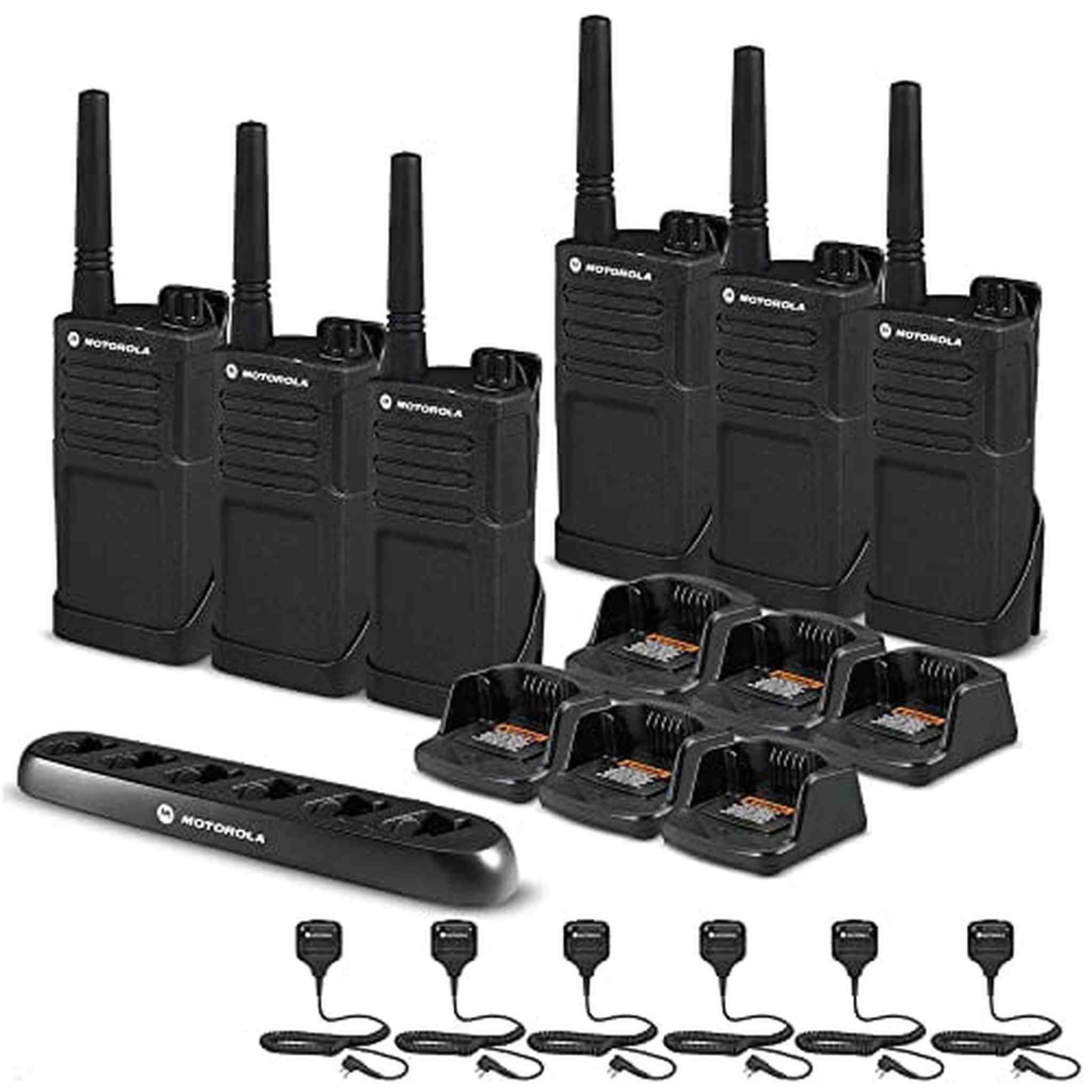 6 x Motorola RMM2050 On-Site 2-Way Radio RMM2050 - 6 Pack With Mics Bundle Motorola Solutions