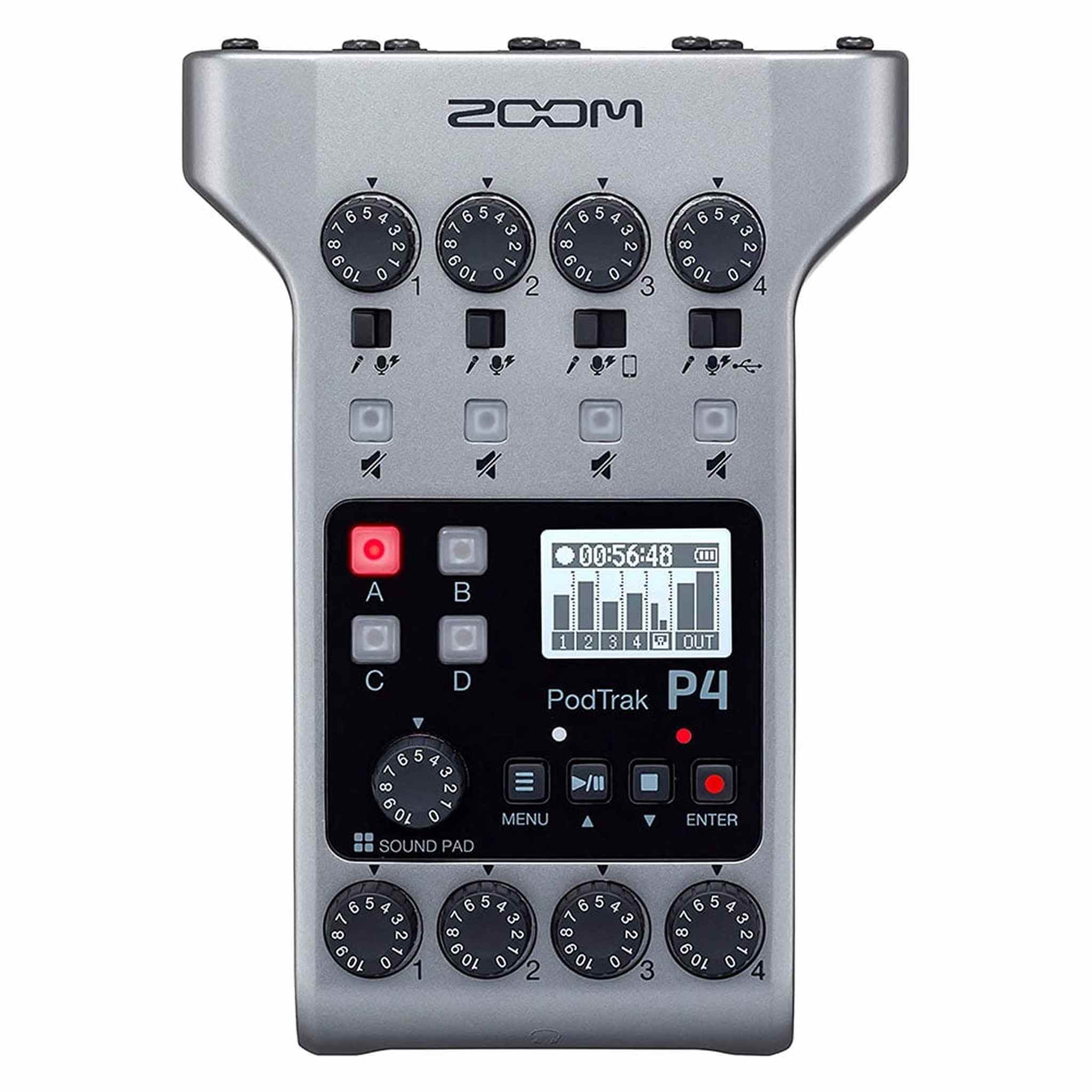 Zoom PodTrak P4 Podcast Recorder Zoom