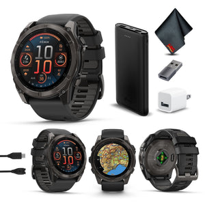fenix 8 51mm AMOLED Sapphire Carbon Gray DLC Titanium with Black Gray Silicone