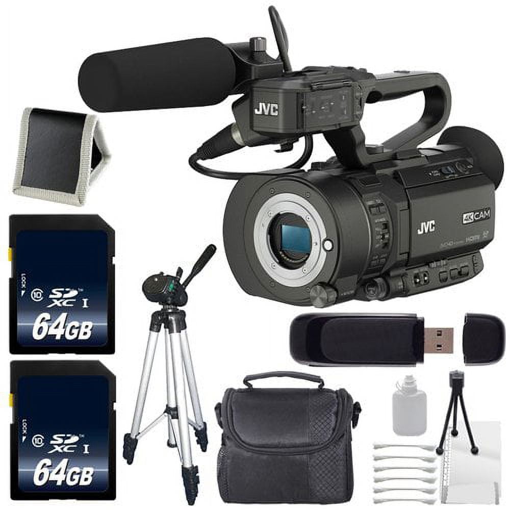 JVC GY-LS300 4KCAM Handheld S35mm Camcorder (International Model) (Body Only) + 64GB Memory Card Advanced Bundle