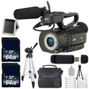 JVC GY-LS300 4KCAM Handheld S35mm Camcorder International Model Body Only + 64GB Memory Card Advanced Bundle