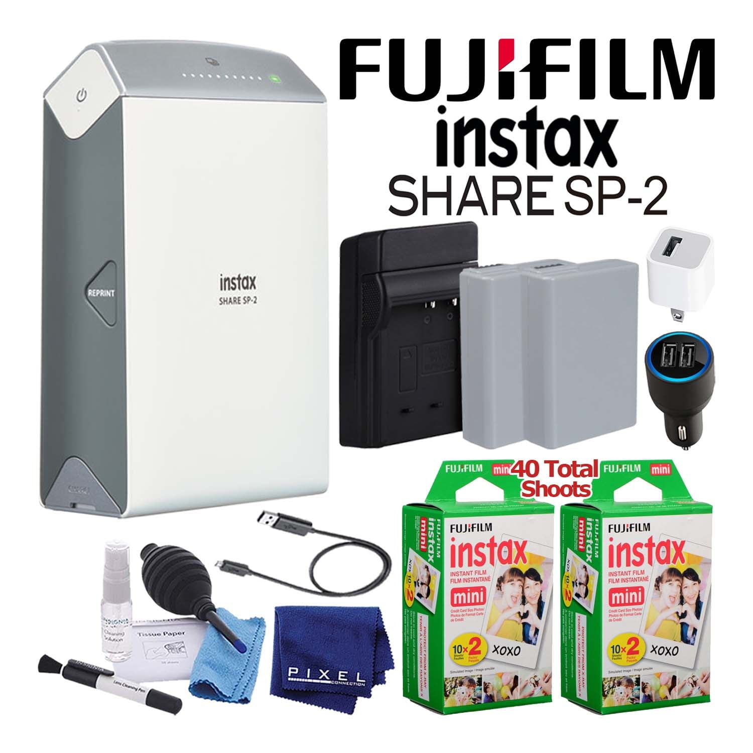 Fujifilm Instax Share SP-2 Smartphone Printer with (40) Films + Battery