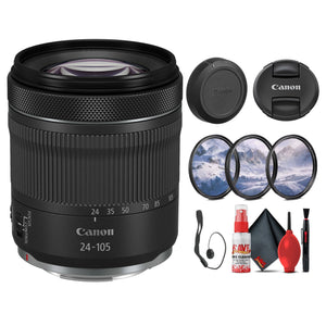 Canon RF 24-105mm f/4-7.1 IS STM Lens 4111C002 + Filter Kit + Cap Keeper - Bundle