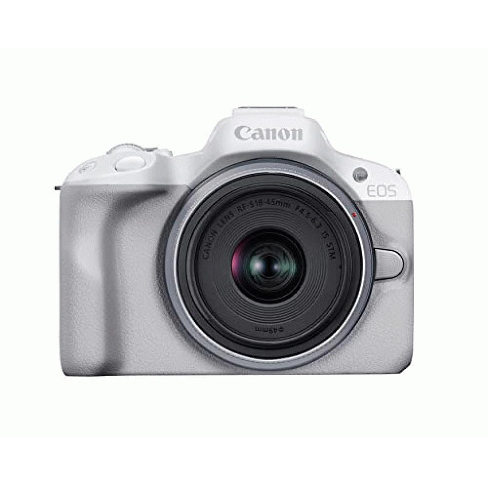 Canon EOS R50 Mirrorless Vlogging Camera White w/RF-S18-45mm F4.5-6.3 is STM Lens, 24.2 MP, 4K Video, Subject Detection & Tracking, Compact, Smartphone Connection, Content Creator