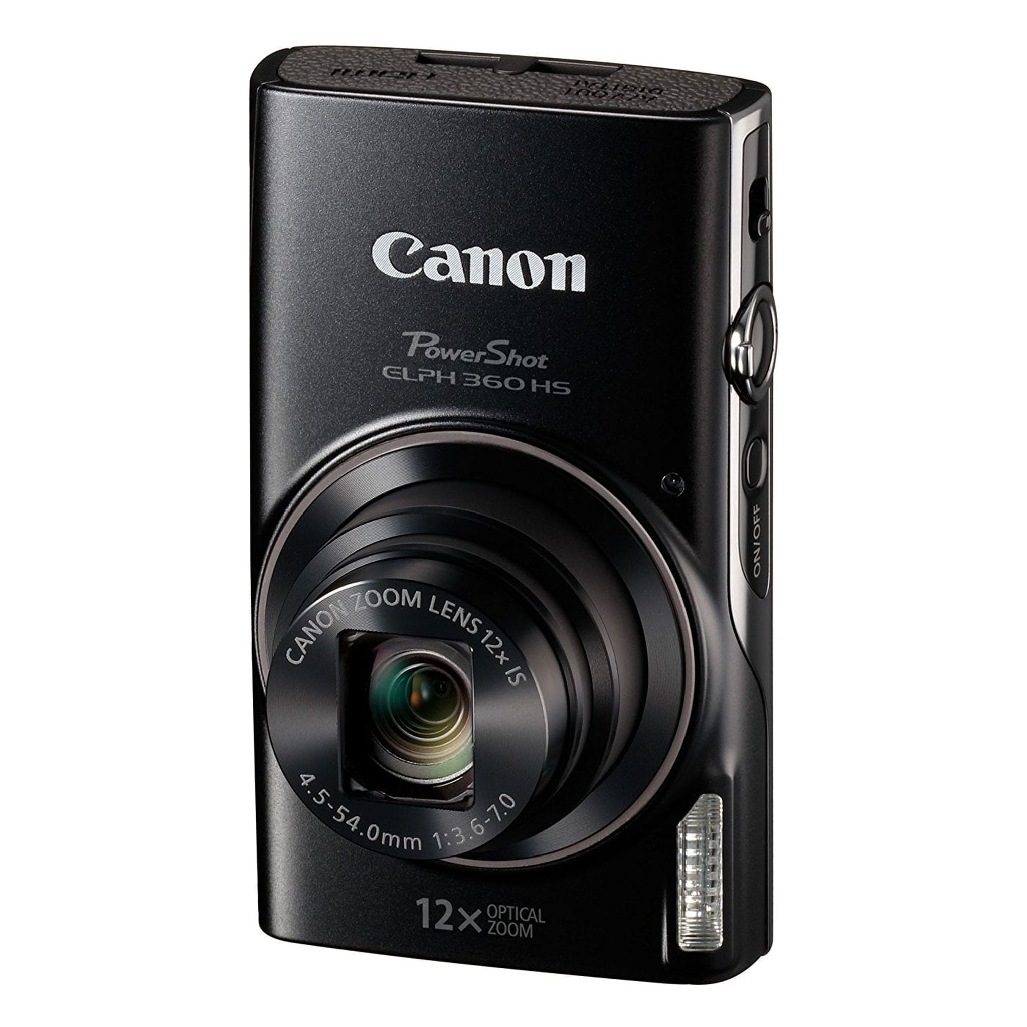 Canon PowerShot ELPH 360 Digital Camera w/ 12x Optical Zoom and Image Stabilization - Wi-Fi & NFC Enabled Black - Reconditioned Canon