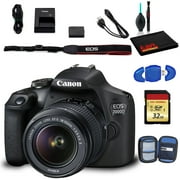 Canon EOS 2000D DSLR Camera with EF-S 18-55mm f/3.5-5.6 IS II Lens Intl Model with Cleaning Kit and 32GB Memory Kit