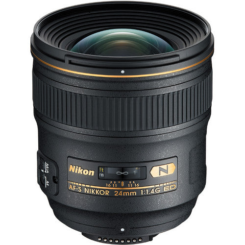 Nikon AF-S NIKKOR 24mm f/1.4G ED Lens (Intl Model) Includes Filters and Tripod Bundle