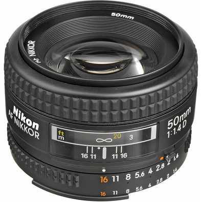 Nikon AF 50mm f/1.4D Compact Prime Lens 1902 Intl Model Bundle