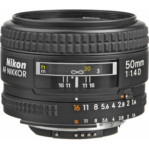 Nikon AF 50mm f/1.4D Compact Prime Lens 1902 Intl Model Bundle