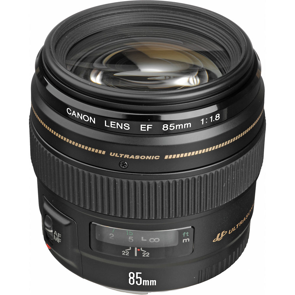 Canon EF 85mm f/1.8 USM Lens (2519A003) Lens with Bundle  includes 3pc Filter Kit (UV, CPL, FLD) + Lens Pouch + More