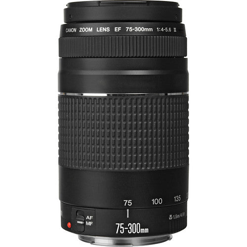 Canon EF 75-300mm f/4.0-5.6 III Autofocus Lens w/58mm UV Filter Bundle