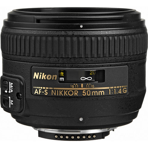 Nikon AF-S NIKKOR 50mm f/1.4G Lens (INTL Model) with Padded Case and Filters