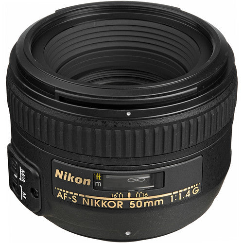 Nikon AF-S NIKKOR 50mm f/1.4G Lens (INTL Model) with Padded Case and Filters