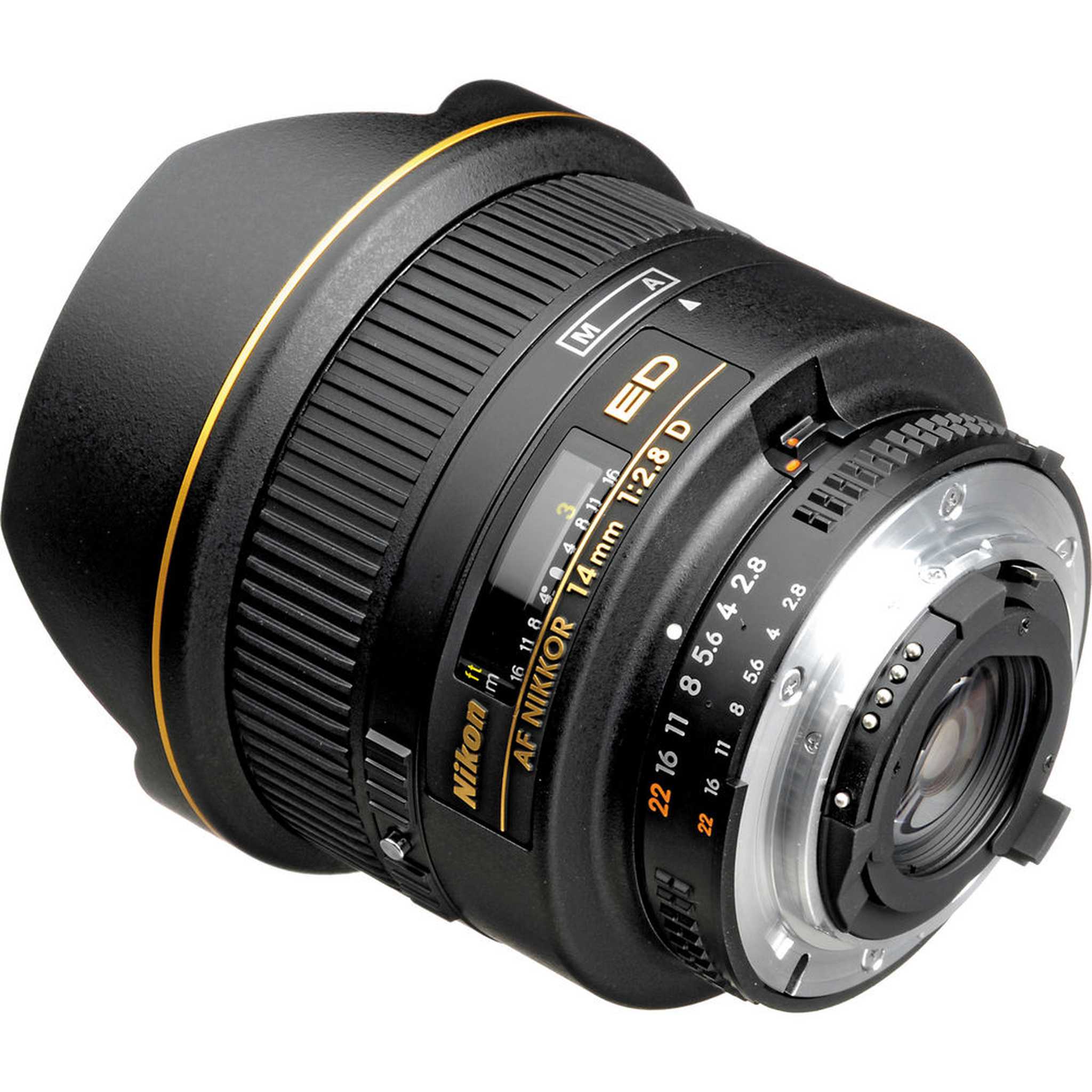 Nikon AF 14mm f/2.8D ED Wide-Angle Prime Lens 1925 Intl Model Bundle - Reconditioned Nikon