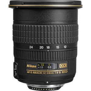 Nikon AF-S DX Zoom-NIKKOR 12-24mm f/4G IF-ED Lens Includes Filter Kits and Tripod Intl Model Bundle
